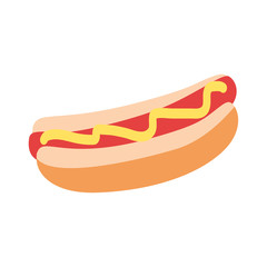 Hot Dog with Yellow Mustard Graphic Flat Icon