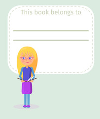 Place for Book Signing with Girl Illustration