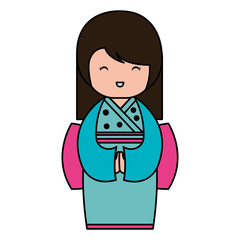 Fototapeta premium little japanese doll kawaii character