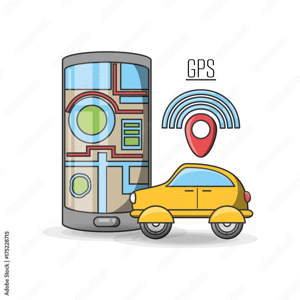 Sticker gps of travel navigation and route theme vector illustration