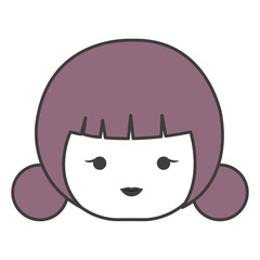 little japanese doll head kawaii character