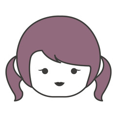 little japanese doll head kawaii character