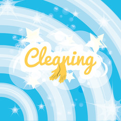 Fototapeta na wymiar Blue background of cleaning service home work and hygiene theme Vector illustration