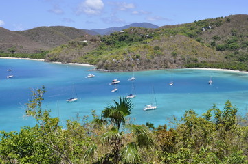 Yachts in the Bay in St. John, US Virgin Islands