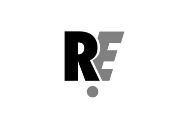 Fototapeta re r e black white grey alphabet letter logo icon combination obraz