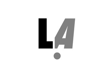 Obraz premium la l a black white grey alphabet letter logo icon combination