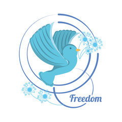 Bird of freedom lifestyle and raised theme Vector illustration