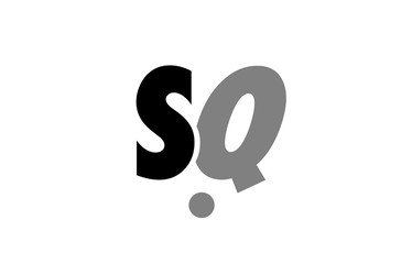 sq s q black white grey alphabet letter logo icon combination