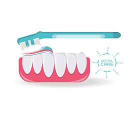 Teeth of dental care health hygiene and medical theme Vector illustration
