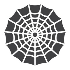 Obraz premium Spider web glyph icon, halloween and scary, cobweb sign vector graphics, a solid pattern on a white background, eps 10.