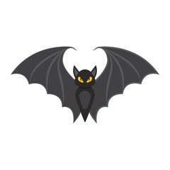 Bat flat icon, halloween and scary, animal sign vector graphics, a colorful solid pattern on a white background, eps 10.