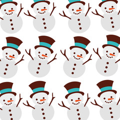 christmas snowman cartoon smile seamless pattern