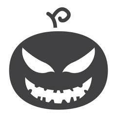 Halloween Pumpkin glyph icon, halloween and scary, evil sign vector graphics, a solid pattern on a white background, eps 10.