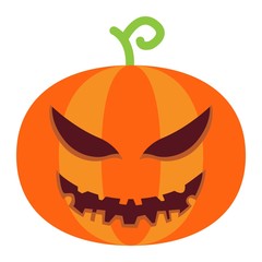 Halloween Pumpkin flat icon, halloween and scary, evil sign vector graphics, a colorful solid pattern on a white background, eps 10.