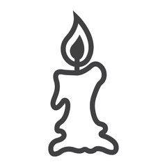 Candle icon line icon, halloween and scary, easter sign vector graphics, a linear pattern on a white background, eps 10.