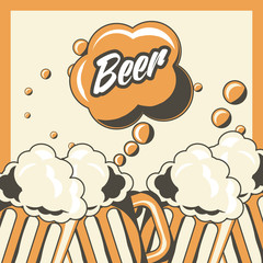 Beer drink of pub alcohol and bar theme Vector illustration