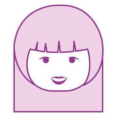 little japanese doll head kawaii character