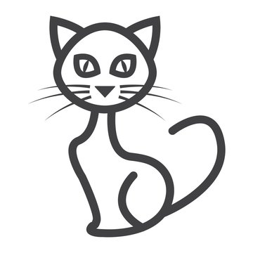 Cat line icon, halloween and scary, animal sign vector graphics, a linear pattern on a white background, eps 10.