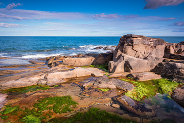 Rumbling Kern Rock Pool / At Rumbling Kern near Howick on the Northumberland coastline lies a small beach and cove, sheltered by small cliffs