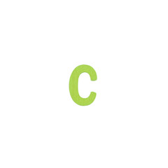 English Letter C from wooden aiphabet