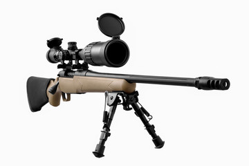 sniper rifle isolated on white