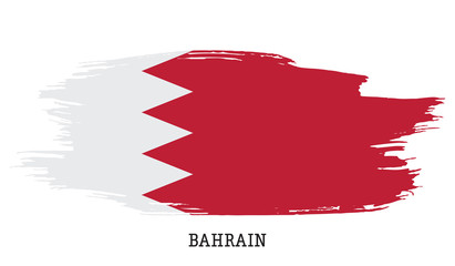 Bahrain flag vector grunge paint stroke  