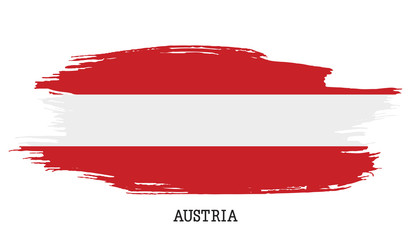 Austria flag vector grunge paint stroke  