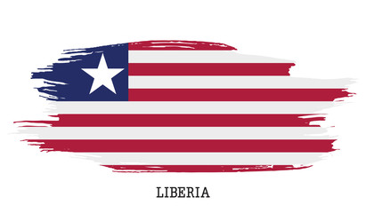 Liberia flag vector grunge paint stroke  