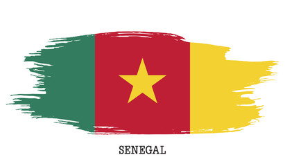 Senegal flag vector grunge paint stroke  