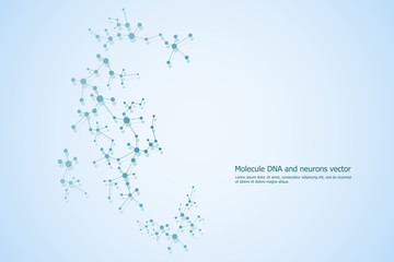 Abstract molecule background, genetic and chemical compounds, medical, technology or scientific concept vector illustration
