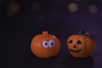 Halloween pumpkins with bokeh background