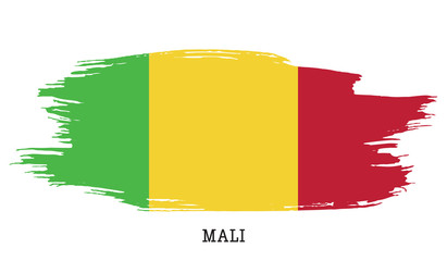 Obraz premium Mali flag vector grunge paint stroke 