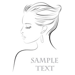 Woman with long lashes beauty icon