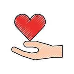 human hand donation charity support gesture vector illustration