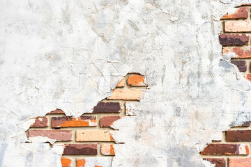 Red brick wall and wall mortar, background texture