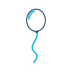 balloon with ribbon decoration celebration festive vector illustration