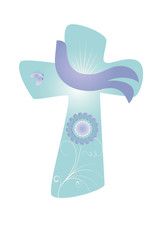 Cross with dove. Christian symbol