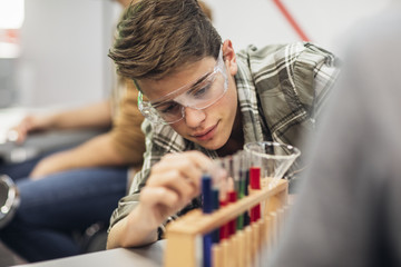 Students Doing Experiments on Chemistry Class