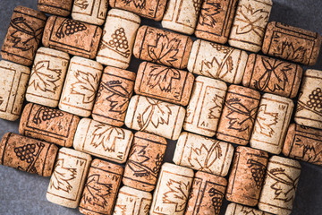 Wine natural corks close view