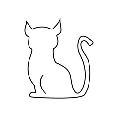 silhouette of a cat on a white background