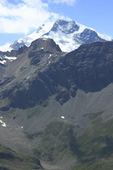 Fototapeta premium Aufstieg zum Piz Lagalb, Blick auf Piz Bernina