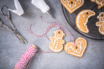 Gingerbread hand decorated cookies for Christmas