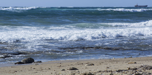 Sea, beach, ship