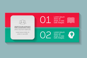 Vector infographic template for diagram, graph, presentation, chart, business concept with 2 options. 