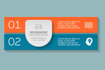 Vector infographic template for diagram, graph, presentation, chart, business concept with 2 