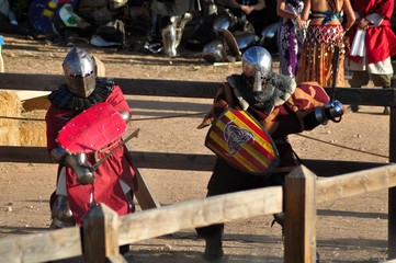Combate medieval de caballeros