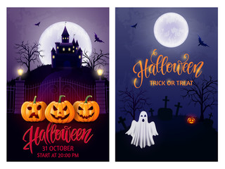 Halloween background, pumpkin. Greeting card for party and sale. Autumn holidays. Vector illustration EPS10.