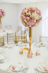 Luxury wedding decoration of the table