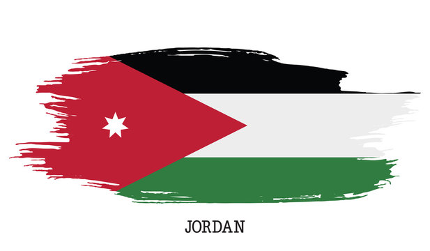 Jordan flag vector grunge paint stroke  