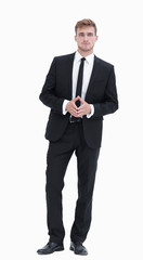 portrait in full length of serious young businessman.